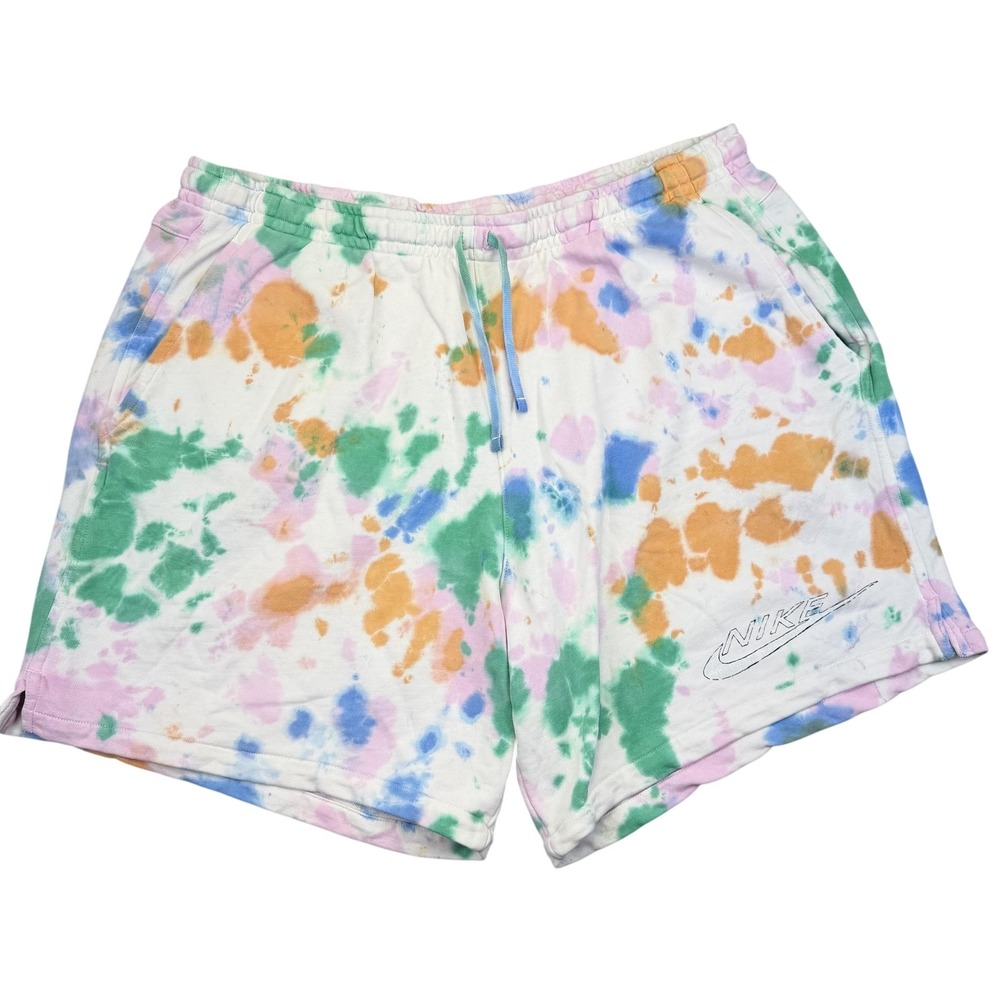 Nike Shorts Mens 3XL Multicolor Tie Dye Sweat‎ Sportswear Club Fleece Just Do It